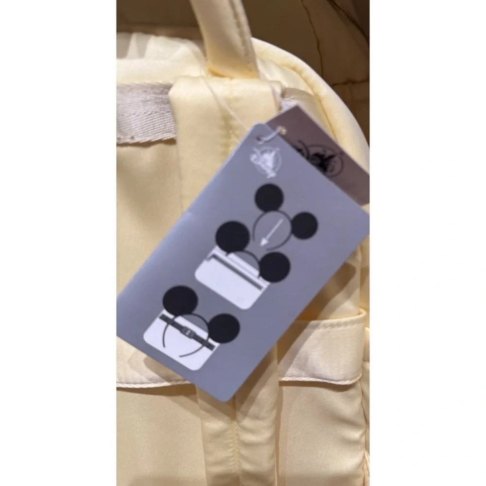 2026 Disney Parks Yellow Backpack Bag Purse WDW Satin Material Holds Mickey Ears 110234s (1).jpg main image 4